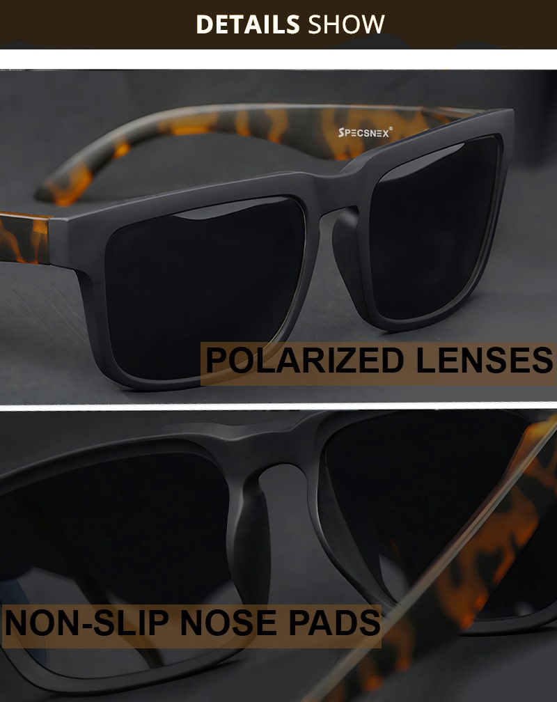 Specsnex Polarized UV 400 Rubber Coated Leopord design Sunglasses