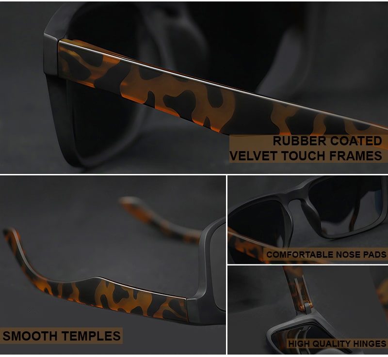 Specsnex Polarized UV 400 Rubber Coated Leopord design Sunglasses