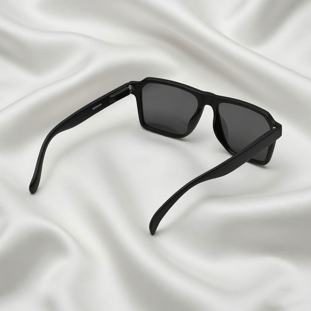 Specsnex x VINTO | Full Black Rubber Coated Rectangle TR90 Frame With 100% UV Protected Lenses