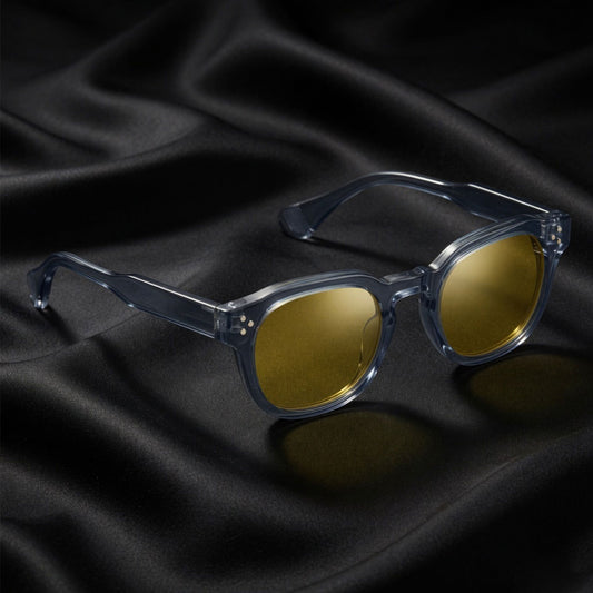 THE ROBUST | Glossy Grey Round TR90 Frame With 100% UV Protected Night Vision Lenses