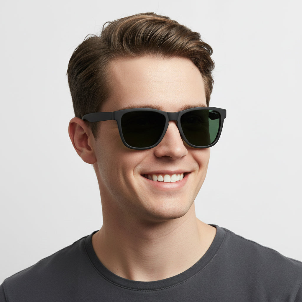 Specsnex x CATLY | Black Frame Green Lenses | Rubber Coated Cat Eyed TR90 Frames With 100% UV Protected  Lenses