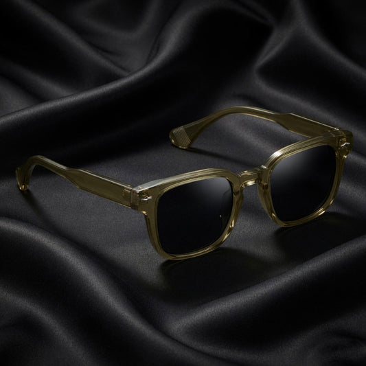 Specsnex x THICKER | Dark Olive Frame Black Lenses | Glossy  Square TR90 Frame With 100% UV Protected Lenses