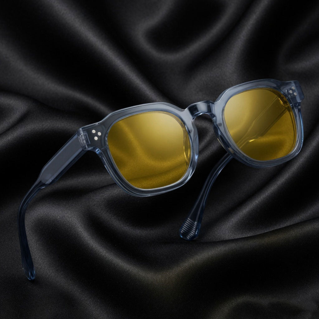 Specsnex x ROBUST | Grey Frame Night Vision Lens | Glossy Round TR90 Frame With 100% UV Protected Night Vision Lenses