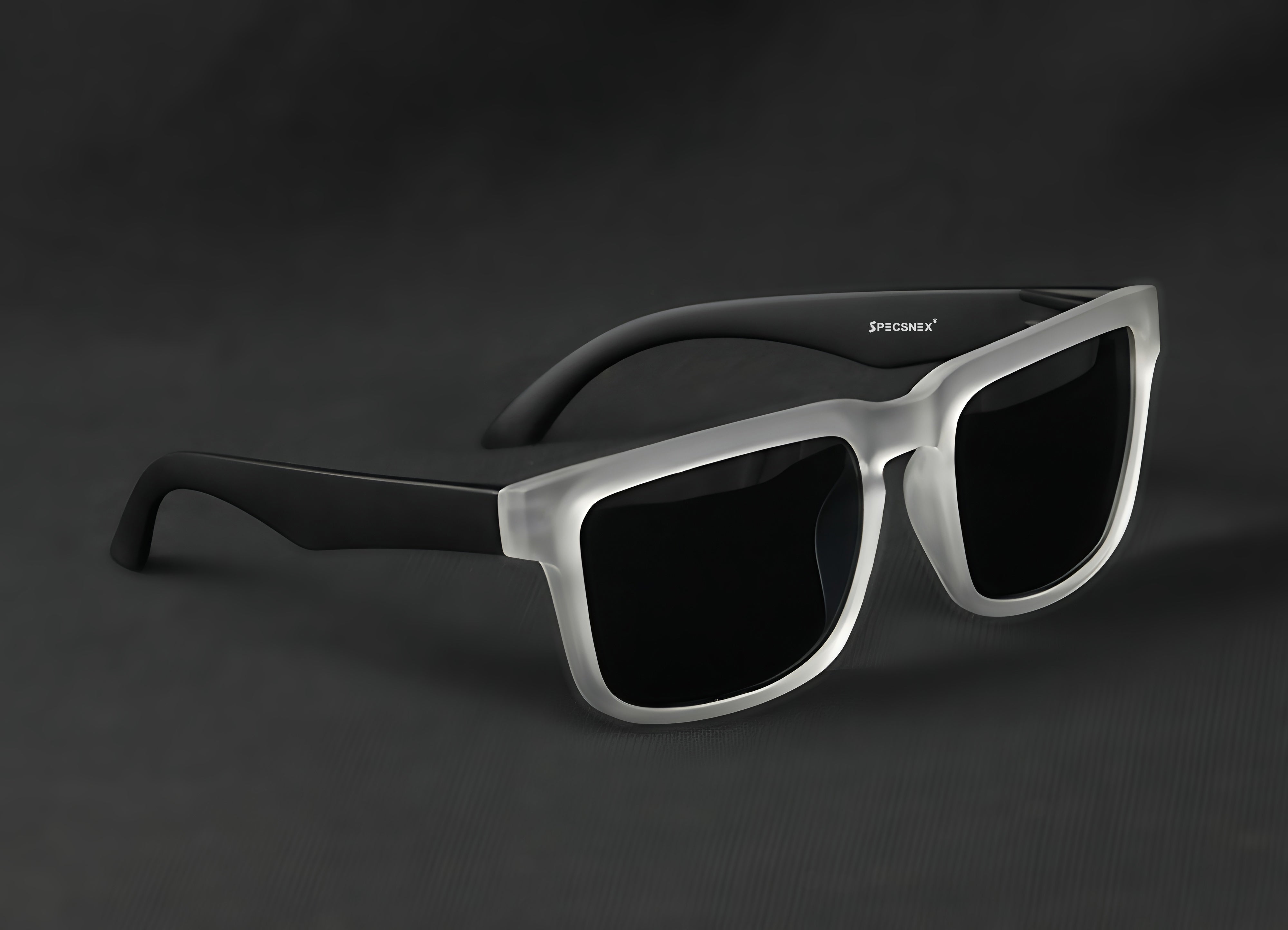 Specsnex Polarized UV400 Clear Front And Black Temples Square Sunglasses