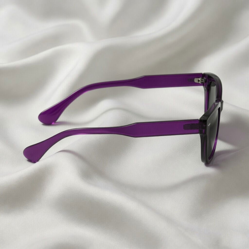Specsnex x Lumina | Cat Eyed Purple Translucent Glossy Tr90 Frame With Black 100% UV Protected Lenses