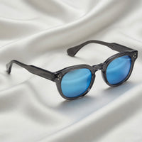 Specsnex x ROBUST | Dark Grey Frame, Blue Mirror Lenses | Glossy Round TR90 Frame With 100% UV Protected Lenses