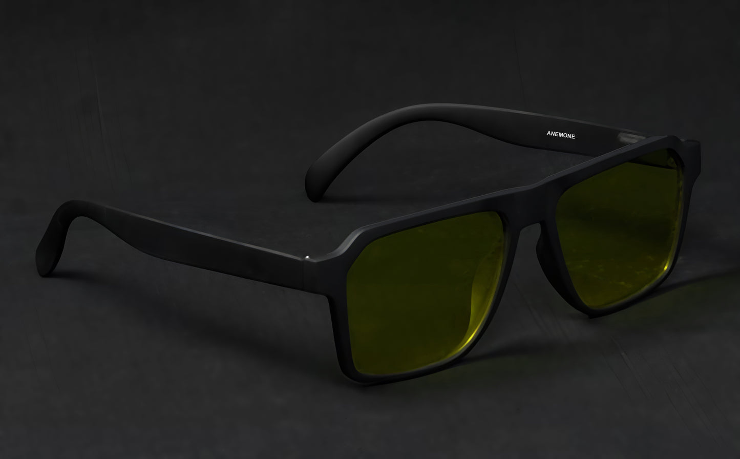 Specsnex x VINTO | Black Frame, Night Vision Lens | Rubber Coated Rectangle TR90 Frames With 100% UV Protected NIght Vision Lenses