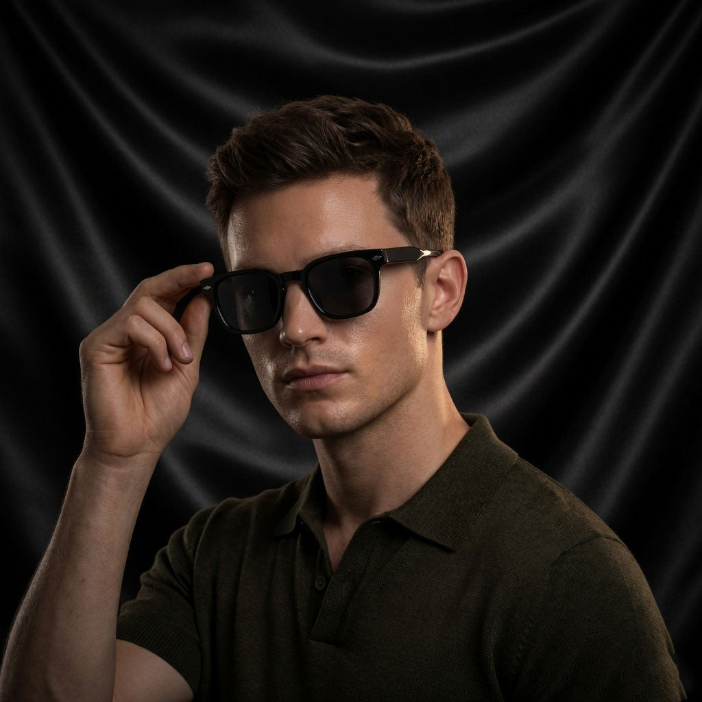 Specsnex x THICKER | Full Black Square TR90 Glossy Frame With 100% UV Protected Lenses