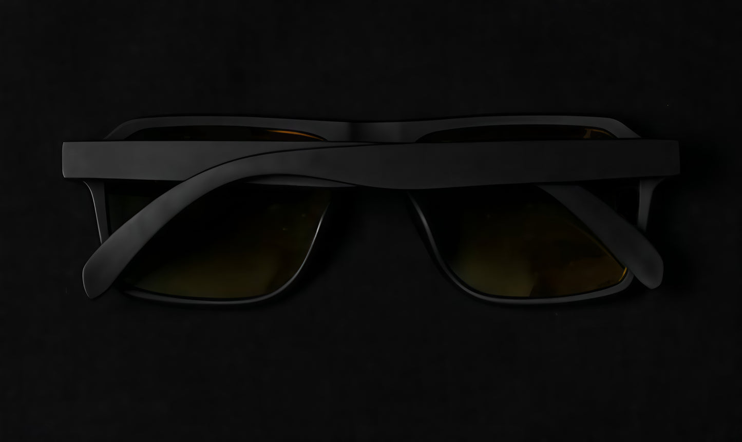 Specsnex x VINTO | Black Frame, Night Vision Lens | Rubber Coated Rectangle TR90 Frames With 100% UV Protected NIght Vision Lenses