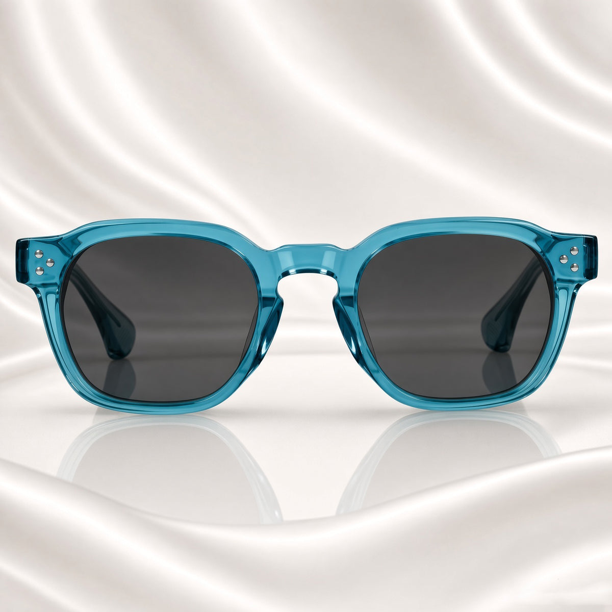Specsnex x Robust | Glossy Round Sunglasses |Turquoise Translucent TR90 Frame | 100% UV Protection
