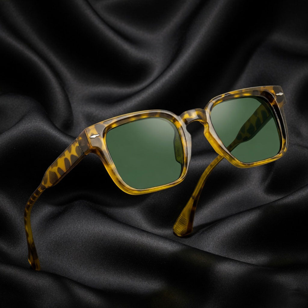 Specsnex x THICKER | Glossy Leopord Square TR90 Frame With 100% UV Protected Lenses
