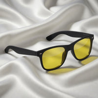 Specsnex x LEGACY | Black Frame Night Vision Lens|  Rubber Coated Wayfarer TR90 Frames With UV Protected Lenses