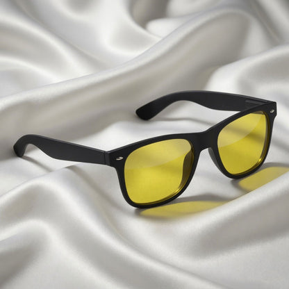 Specsnex x LEGACY | Black Frame Night Vision Lens|  Rubber Coated Wayfarer TR90 Frames With UV Protected Lenses