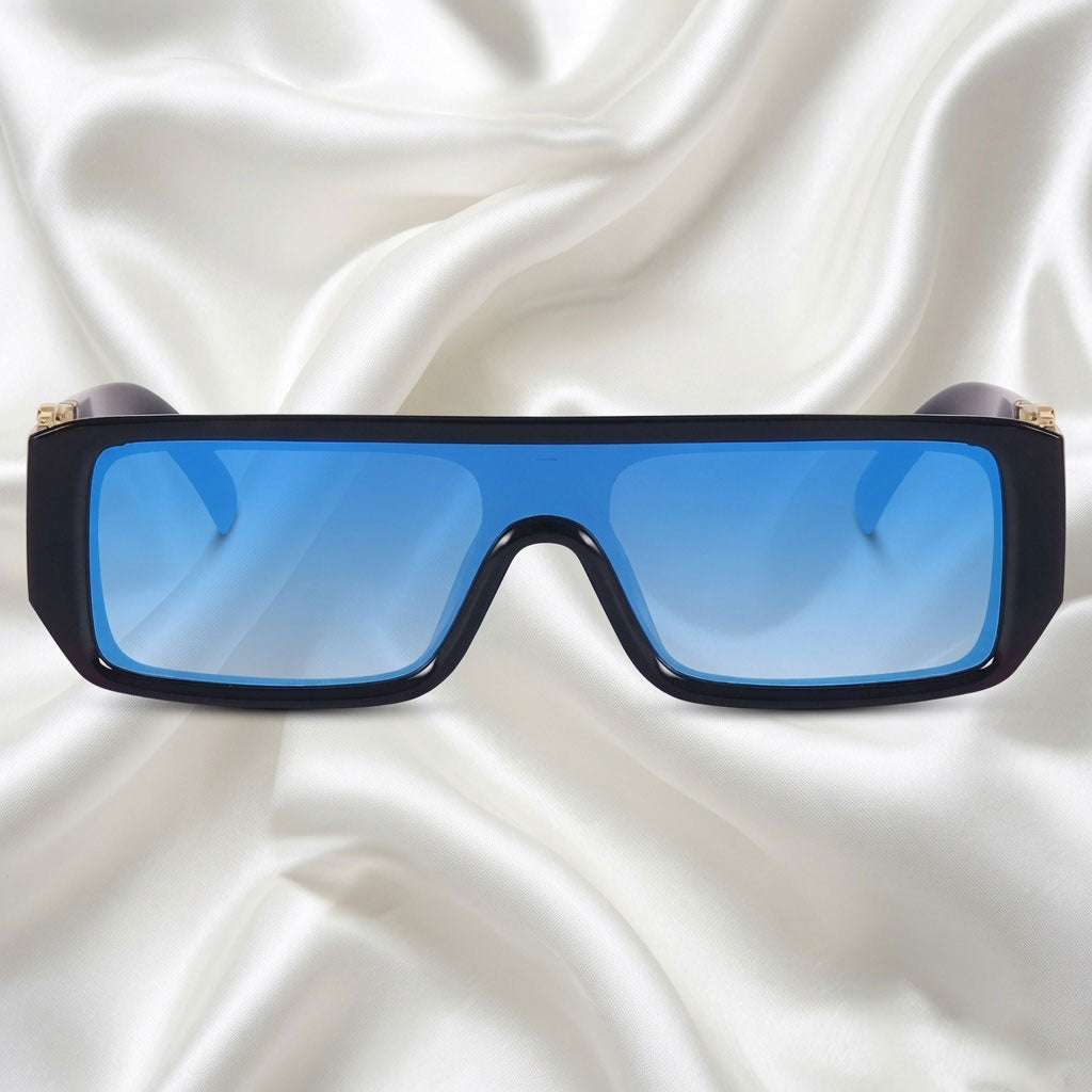 Specsnex x NEXUS | Black Glossy Frame Blue Mirror Unilens | TR90 Frames 100% UV Protected Sunglasses