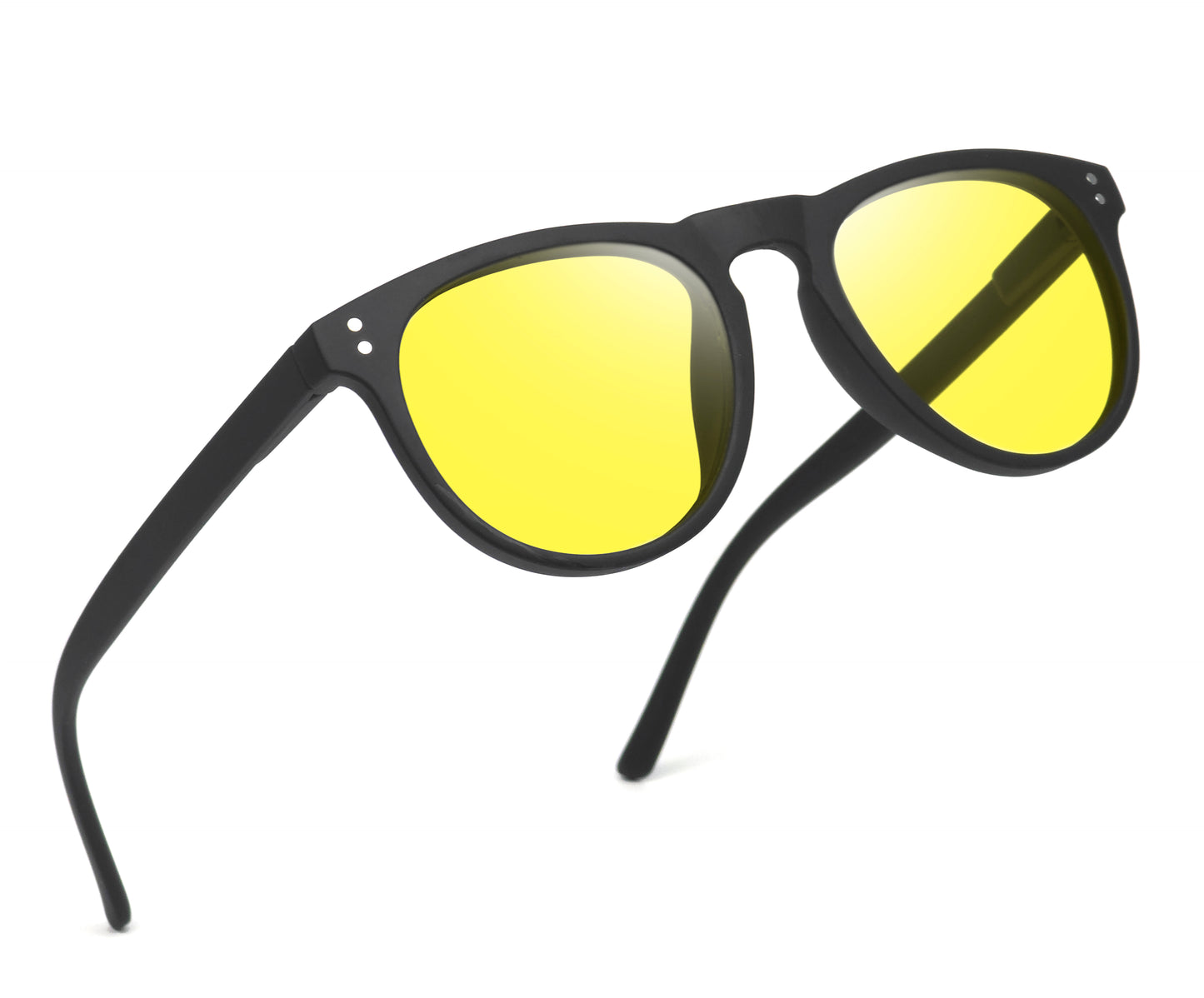 Specsnex x OSLO | Black Frame, Night Vision Lens | Rubber Coated Round TR90 Frames With 100% UV Protected Night Driving Lenses