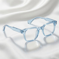 Specsnex x Thicker | Sky Blue Frame Clear Lens | Tr90 Square Glossy Frame With Clear Transparent 100% UV Protected Lenses