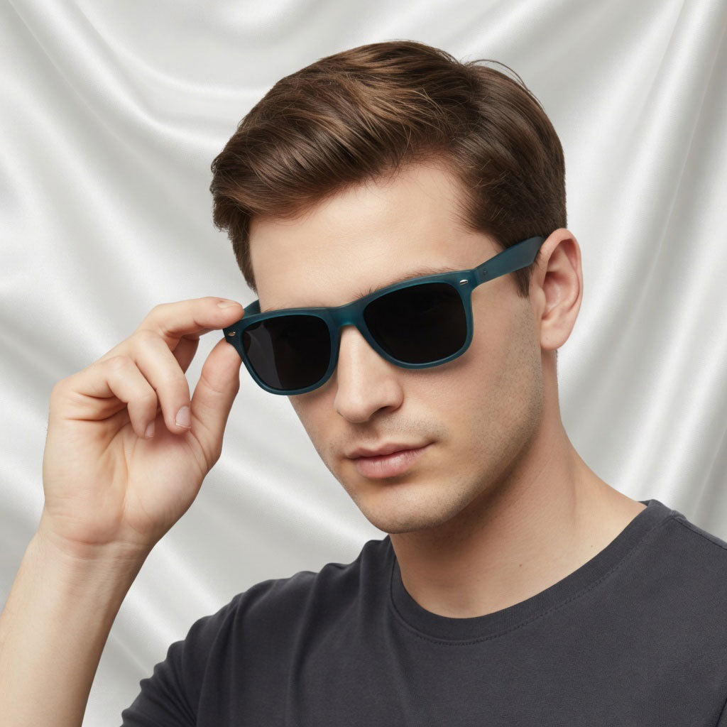 Specsnex x LEGACY | Dark Teal Frame Black Lens | Rubber Coated Translucent TR90 Frame With 100% UV Protected Lenses