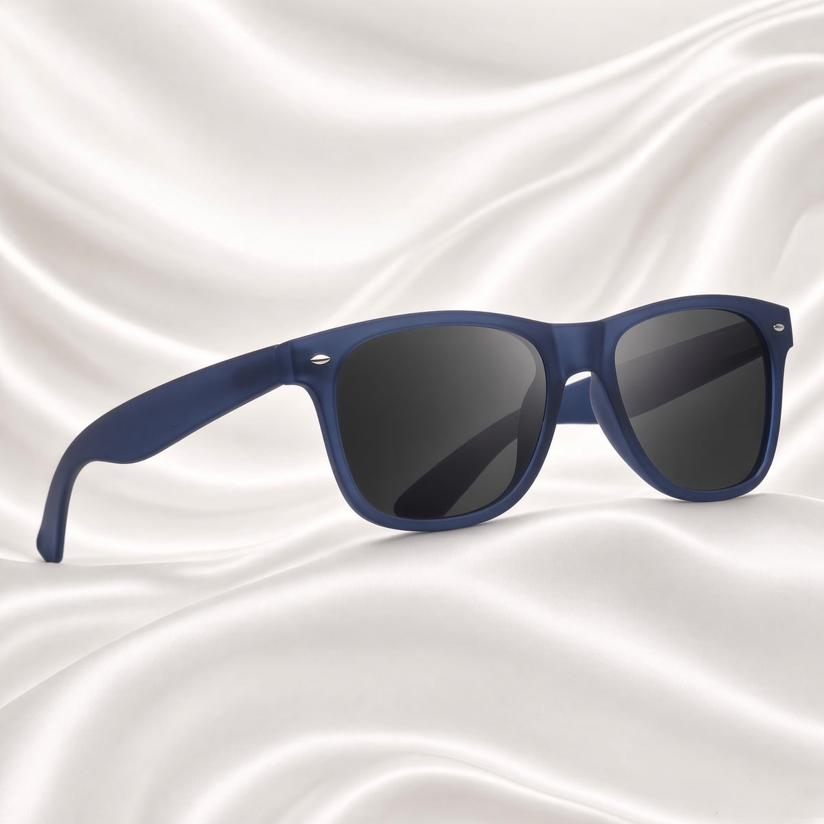 Specsnex x Legacy | Square Sunglasses | Translucent Navy Blue Rubber Coated TR90 Frame | 100% UV Protection