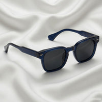 Specsnex x THICKER Sunglasses | Glossy Navy Blue Frame, Black Lenses | Square TR90 Frame With 100% UV Protected Lenses