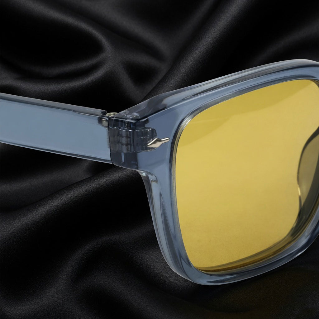 Specsnex x THICKER | Grey Frame Night Vision Lenses | Glossy Square TR90 Frame With 100% UV Protected  Lenses