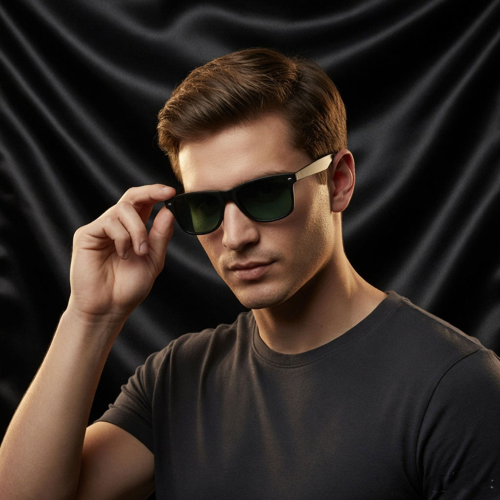 Specsnex x LEGACY | Black Frame Green Lenses | Rubber Coated TR90 Frames With 100% UV Protected Lenses
