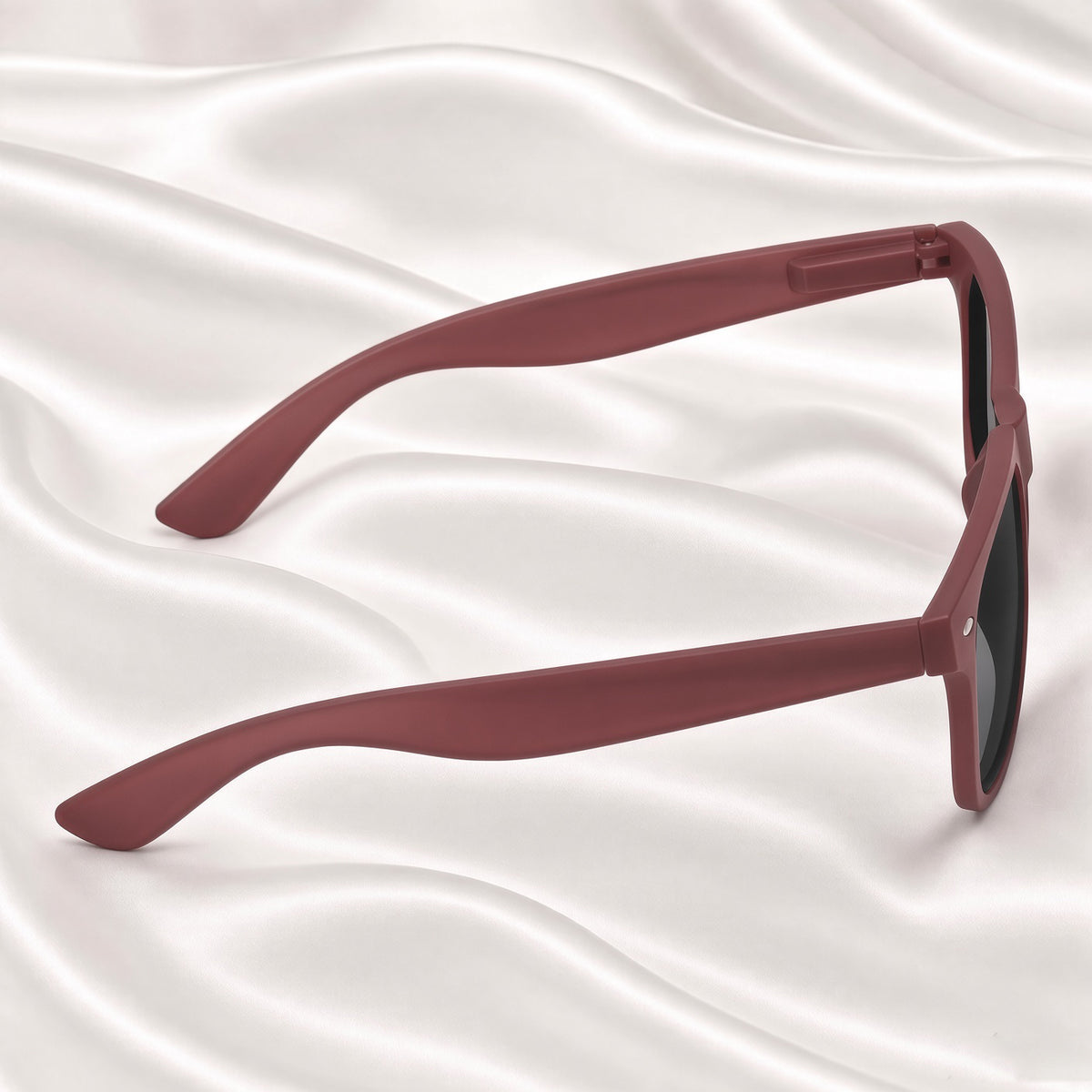 Specsnex x Legacy | Square Sunglasses | Translucent Maroon Rubber Coated TR90 Frame | 100% UV Protection
