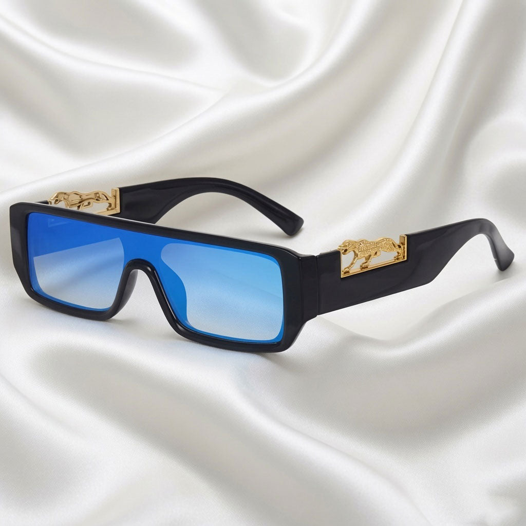 Specsnex x NEXUS | Black Glossy Frame Blue Mirror Unilens | TR90 Frames 100% UV Protected Sunglasses