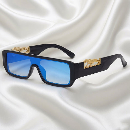 Specsnex x NEXUS | Black Glossy Frame Blue Mirror Unilens | TR90 Frames 100% UV Protected Sunglasses