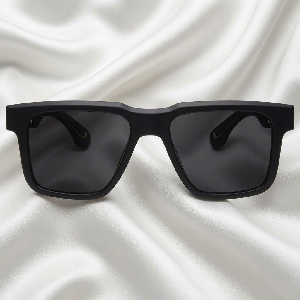 Specsnex x STRIKER | Black Square Rubber Coated TR90 Frame With Black 100% UV Protected Lenses