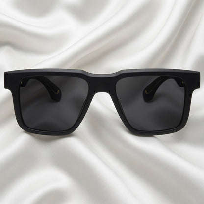 Specsnex x STRIKER | Black Square Rubber Coated TR90 Frame With Black 100% UV Protected Lenses