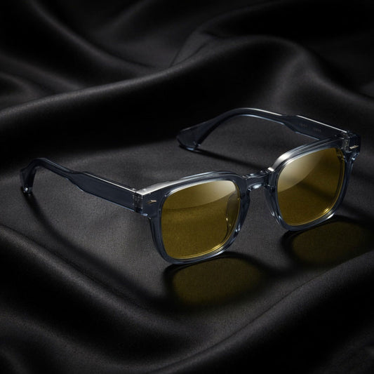 THE THICKER | Glossy Grey Square TR90 Frame With 100% UV Protected Night Vision Lenses