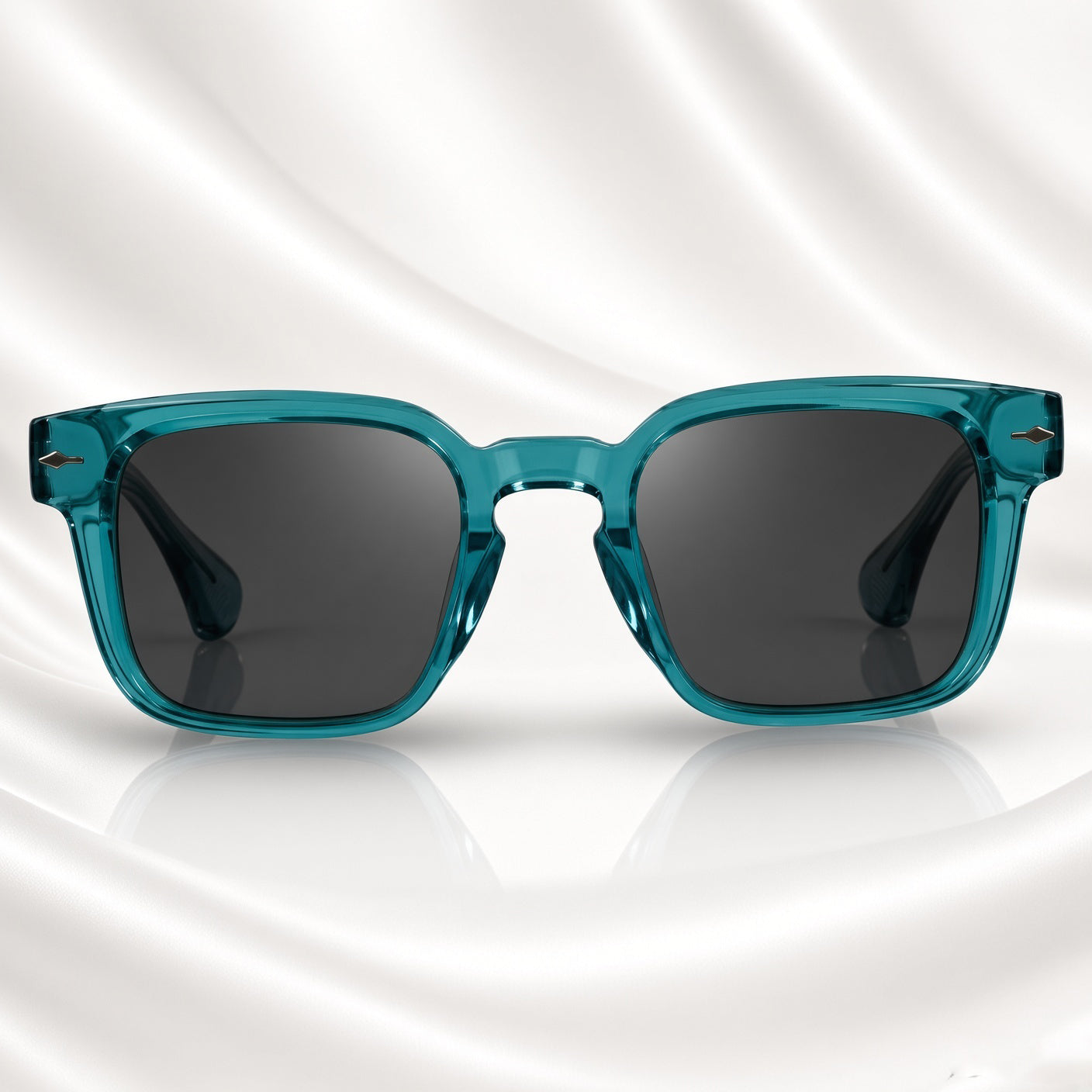 Specsnex x Thicker | Glossy Square Sunglasses | Turquoise Translucent TR90 Frame | 100% UV Protection