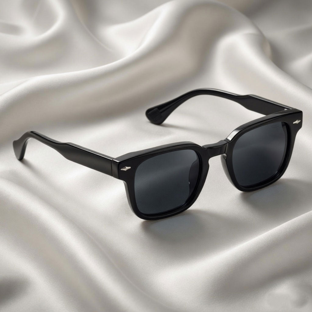 Specsnex x THICKER | Full Black Square TR90 Glossy Frame With 100% UV Protected Lenses
