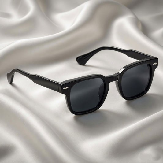 Specsnex x THICKER | Glossy Full Black Square TR90 Frame With 100% UV Protected Lenses