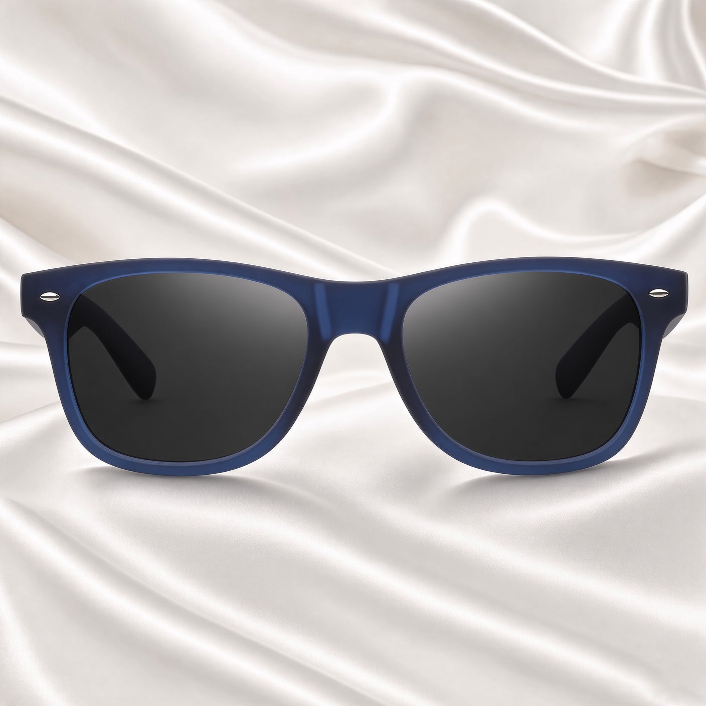 Specsnex x Legacy | Square Sunglasses | Translucent Navy Blue Rubber Coated TR90 Frame | 100% UV Protection