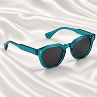 Specsnex x Robust | Glossy Round Sunglasses |Turquoise Translucent TR90 Frame | 100% UV Protection