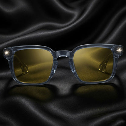 Specsnex x THICKER | Grey Frame Night Vision Lenses | Glossy Square TR90 Frame With 100% UV Protected  Lenses