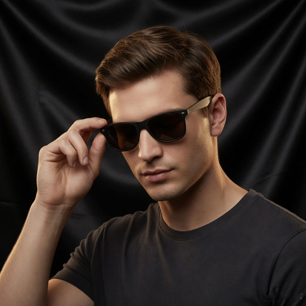 Specsnex x LEGACY | Black Frame Brown Lenses | Rubber Coated Wayfarer TR90 Frames With 100% UV Protected Lenses