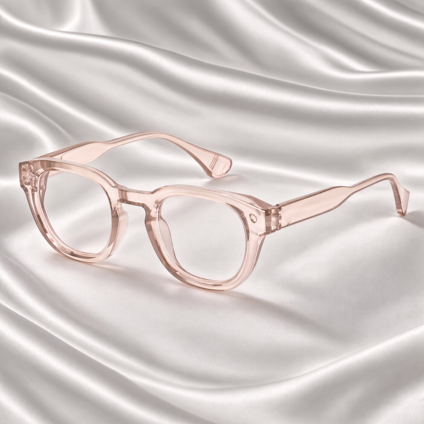 Specsnex x NOVA| Glossy Round Glasses | LIGHT BROWN TR90 Frame | Clear 100% UV Lenses