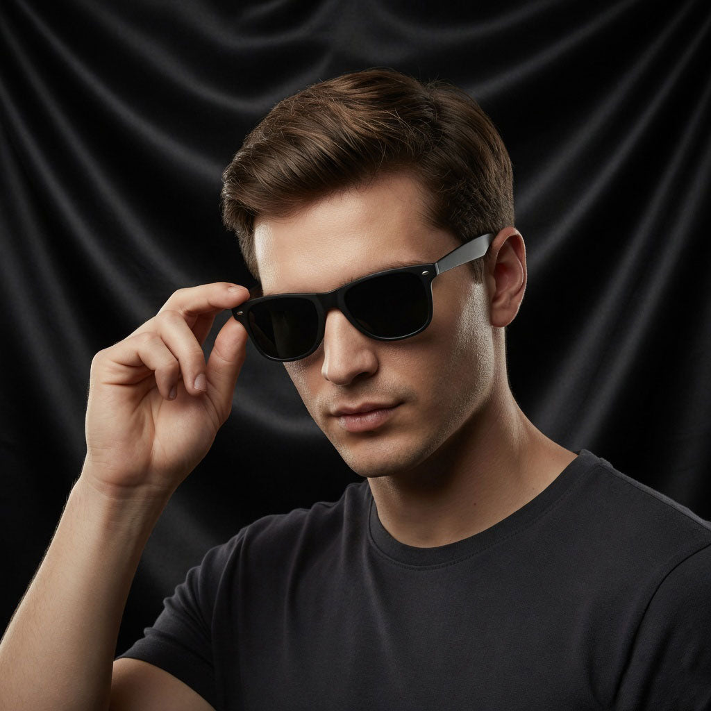 Specsnex x LEGACY | Full Black Rubber Coated Wayfarer TR90 Frame With 100% UV Protected Lenses