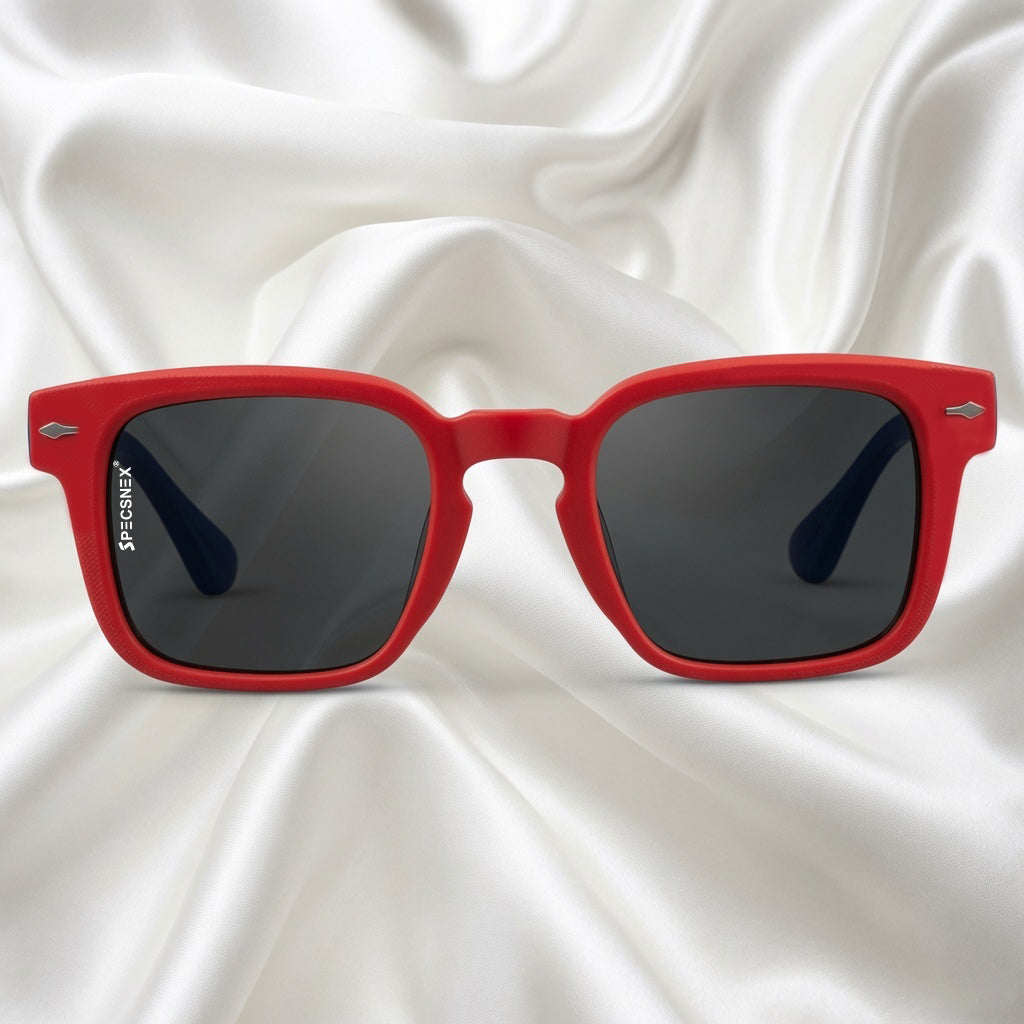 Specsnex x Spidey | Velvet Finish Square Sunglasses | Spidey Design TR90 High Grade Frame | 100% UV Protected Lenses