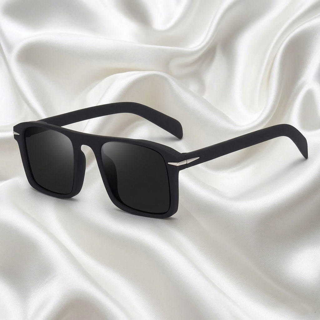 Specsnex x Vanguard | Black Rubber Coated Square TR90 Frame With 100% UV Protected Lenses