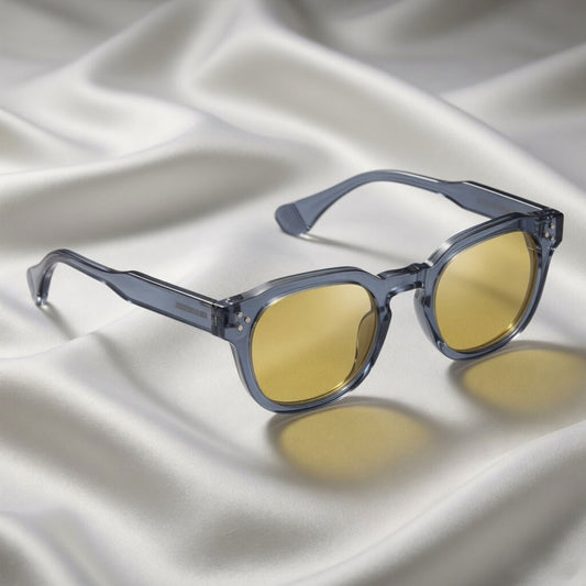 Specsnex x ROBUST | Grey Frame Night Vision Lens | Glossy Round TR90 Frame With 100% UV Protected Night Vision Lenses