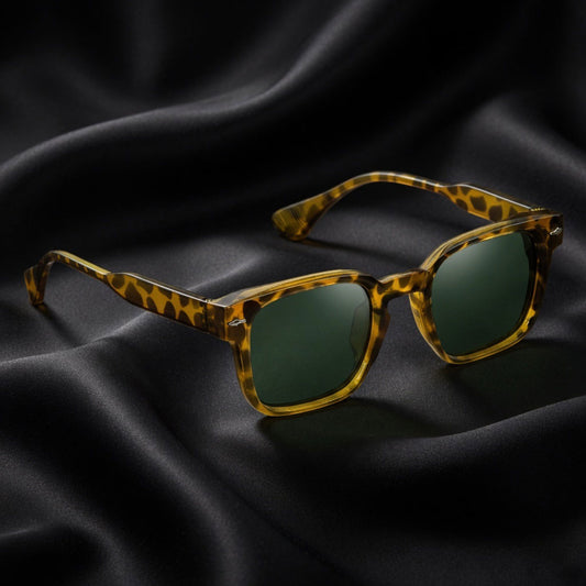 THE THICKER | Glossy Leopord Square TR90 Frame With 100% UV Protected Lenses