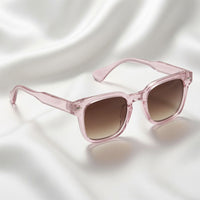 Specsnex x Thicker | Light Pink Frame Brown Lens | Tr90 Glossy Square Frame With 100% UV Protected Lenses