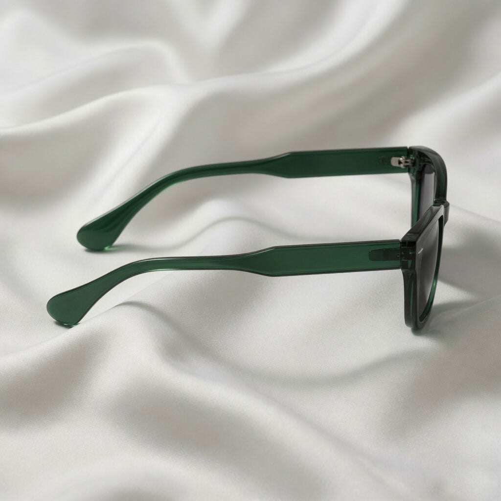 Specsnex x Lumina | Cat Eyed Dark Green Translucent Glossy Tr90 Frame With Brown 100% UV Protected Lenses