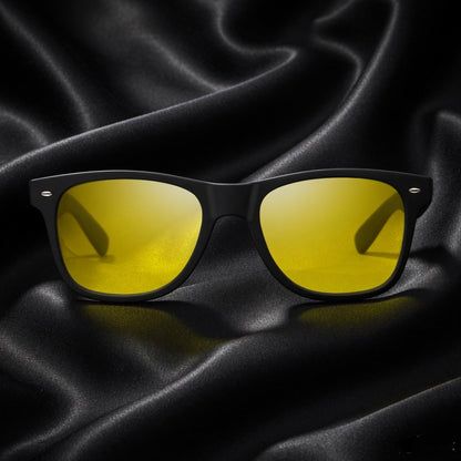Specsnex x LEGACY | Black Frame Night Vision Lens|  Rubber Coated Wayfarer TR90 Frames With UV Protected Lenses