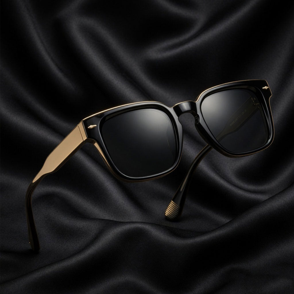 Specsnex x THICKER | Full Black Square TR90 Glossy Frame With 100% UV Protected Lenses