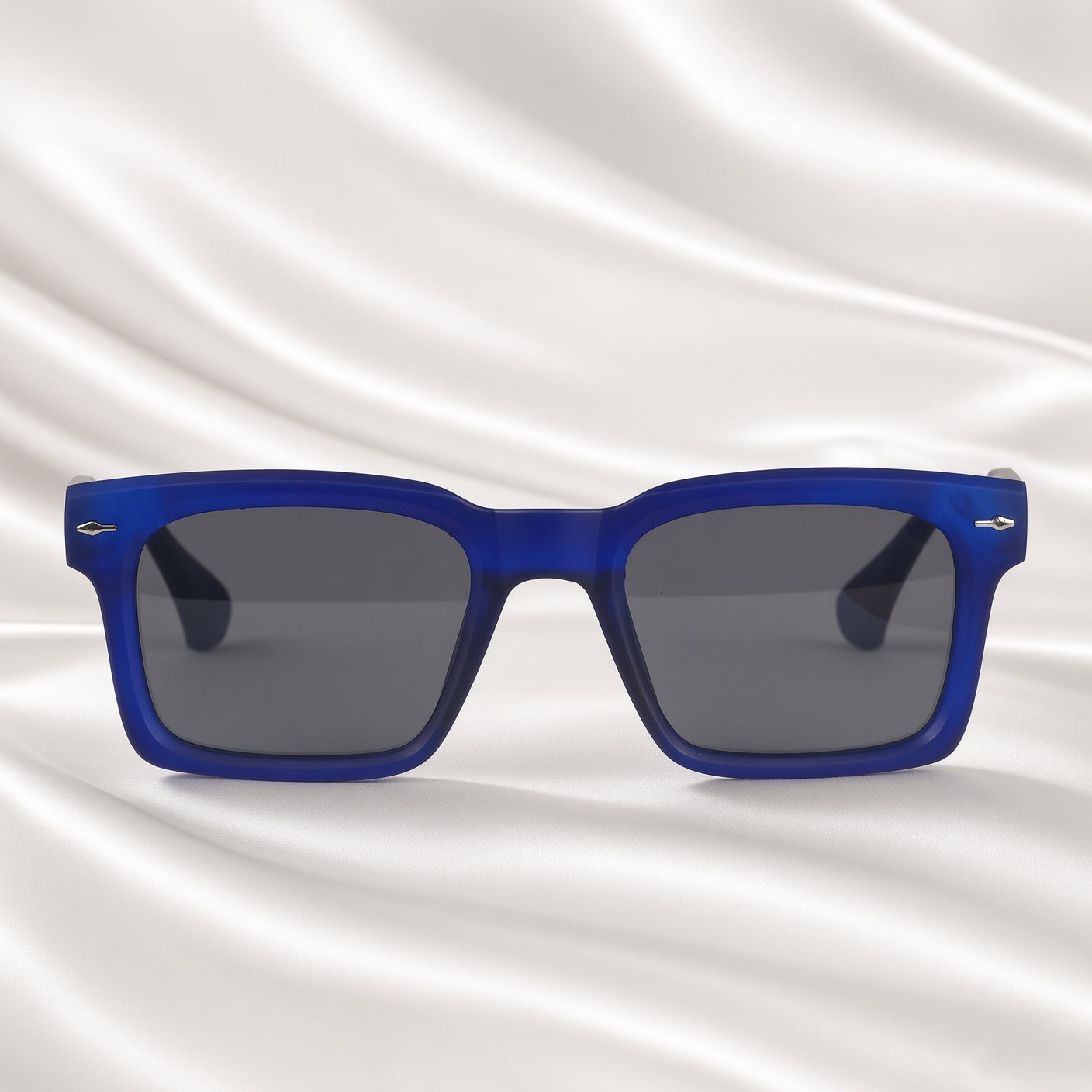 Specsnex x Fusion|  Square Sunglasses | Navy Blue  Rubber Coated TR90 Frame | 100% UV Protection