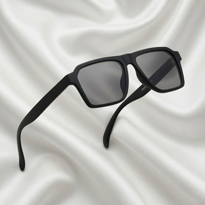 Specsnex x VINTO | Full Black Rubber Coated Rectangle TR90 Frame With 100% UV Protected Lenses